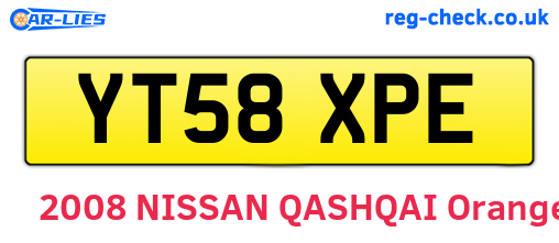 YT58XPE are the vehicle registration plates.