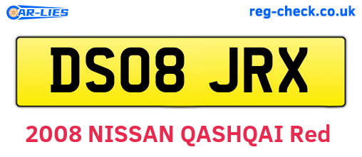 DS08JRX are the vehicle registration plates.