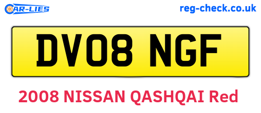 DV08NGF are the vehicle registration plates.