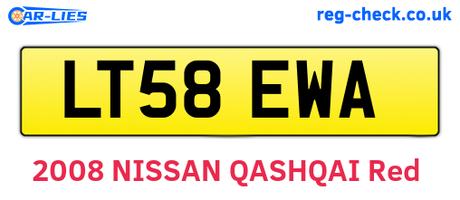 LT58EWA are the vehicle registration plates.