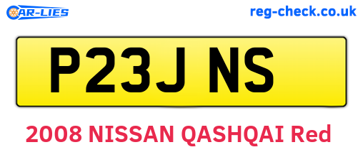 P23JNS are the vehicle registration plates.