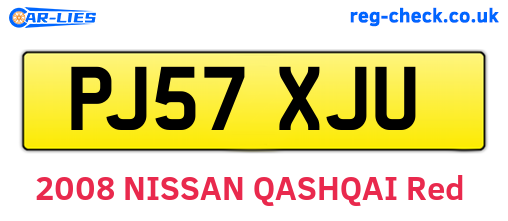PJ57XJU are the vehicle registration plates.