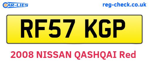 RF57KGP are the vehicle registration plates.