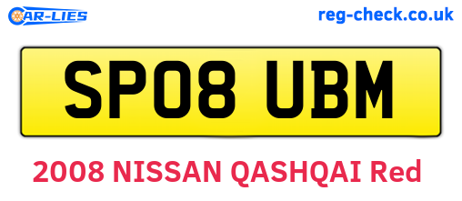 SP08UBM are the vehicle registration plates.