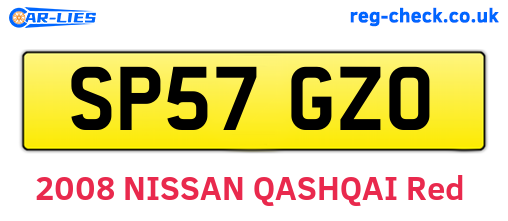 SP57GZO are the vehicle registration plates.