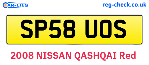 SP58UOS are the vehicle registration plates.