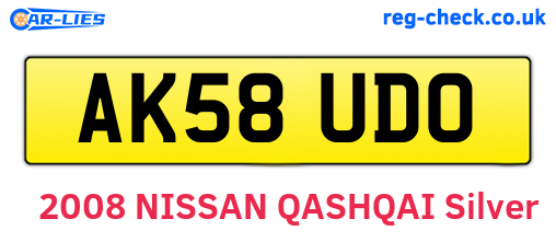AK58UDO are the vehicle registration plates.