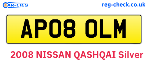 AP08OLM are the vehicle registration plates.