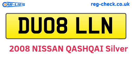 DU08LLN are the vehicle registration plates.