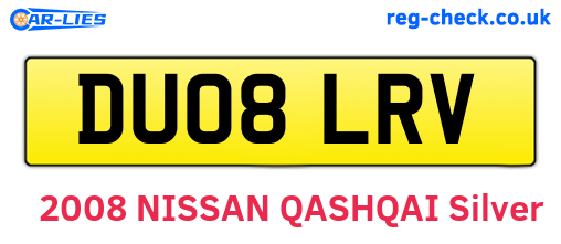 DU08LRV are the vehicle registration plates.