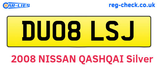 DU08LSJ are the vehicle registration plates.