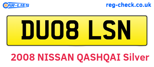 DU08LSN are the vehicle registration plates.
