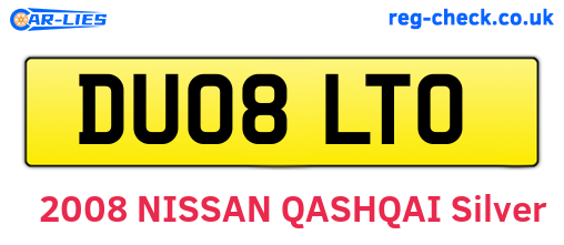 DU08LTO are the vehicle registration plates.