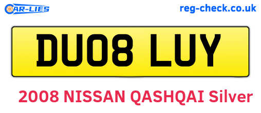 DU08LUY are the vehicle registration plates.