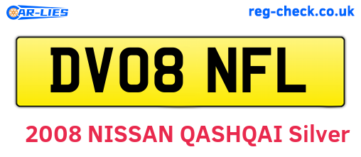 DV08NFL are the vehicle registration plates.