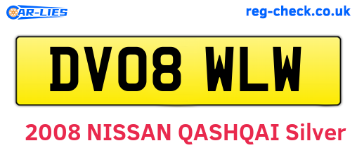 DV08WLW are the vehicle registration plates.