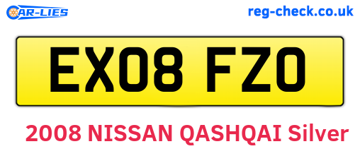 EX08FZO are the vehicle registration plates.