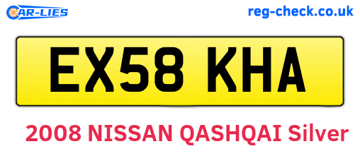 EX58KHA are the vehicle registration plates.