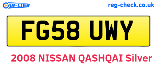 FG58UWY are the vehicle registration plates.