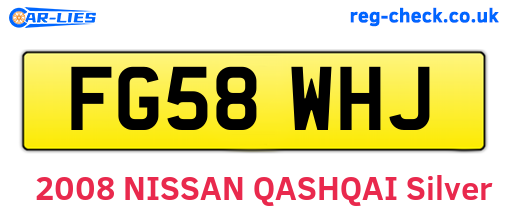 FG58WHJ are the vehicle registration plates.