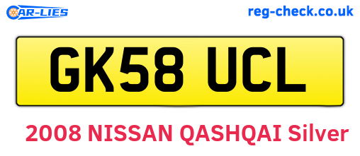 GK58UCL are the vehicle registration plates.