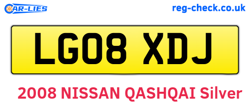 LG08XDJ are the vehicle registration plates.
