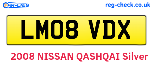 LM08VDX are the vehicle registration plates.