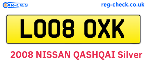 LO08OXK are the vehicle registration plates.