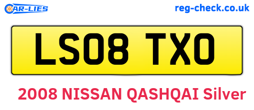 LS08TXO are the vehicle registration plates.