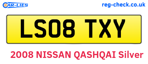 LS08TXY are the vehicle registration plates.
