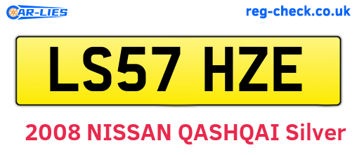 LS57HZE are the vehicle registration plates.