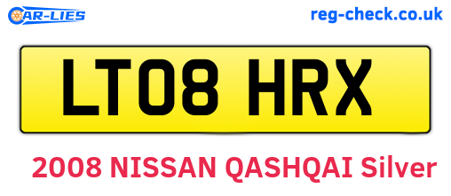 LT08HRX are the vehicle registration plates.