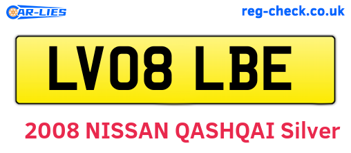 LV08LBE are the vehicle registration plates.