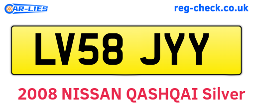 LV58JYY are the vehicle registration plates.
