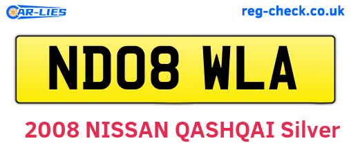 ND08WLA are the vehicle registration plates.