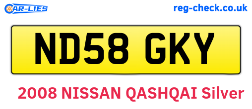 ND58GKY are the vehicle registration plates.