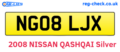 NG08LJX are the vehicle registration plates.