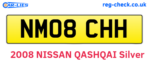 NM08CHH are the vehicle registration plates.