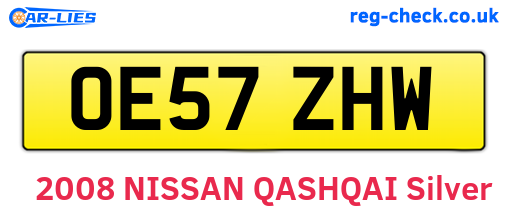 OE57ZHW are the vehicle registration plates.