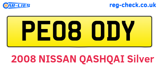 PE08ODY are the vehicle registration plates.