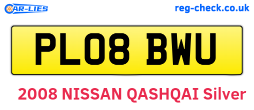 PL08BWU are the vehicle registration plates.