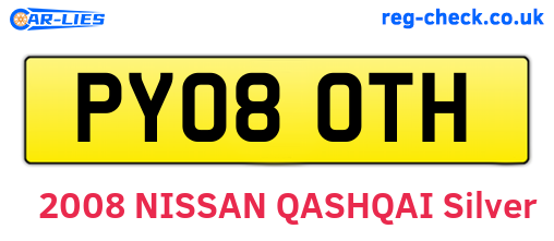 PY08OTH are the vehicle registration plates.
