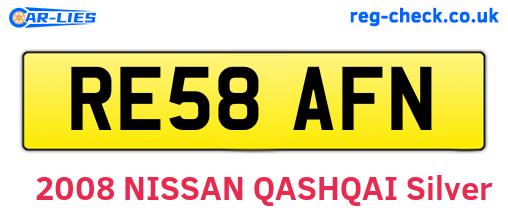 RE58AFN are the vehicle registration plates.