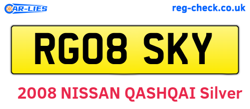 RG08SKY are the vehicle registration plates.