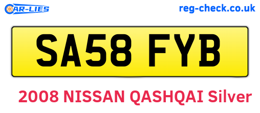 SA58FYB are the vehicle registration plates.