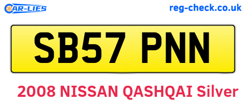 SB57PNN are the vehicle registration plates.