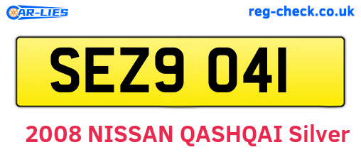 SEZ9041 are the vehicle registration plates.