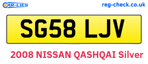 SG58LJV are the vehicle registration plates.