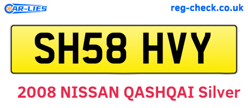 SH58HVY are the vehicle registration plates.