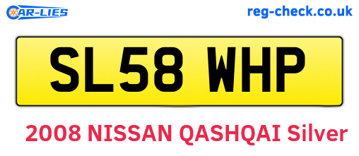 SL58WHP are the vehicle registration plates.